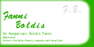 fanni boldis business card